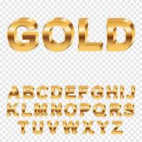 Uppercase of Golden metallic calligraphic alphabet collection. Realistic 3d gold text set. Modern lettering element for creative design. vector illustration.