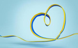 heart-shaped ribbon with the flag of ukraine photo