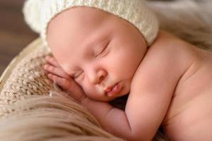 Portrait of cute adorable smiling white Caucasian baby girl boy photo