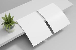 catálogo de papel en blanco, volante, afiche, folleto para maqueta foto