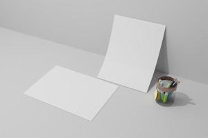 volante de papel en blanco, cartel, folleto foto