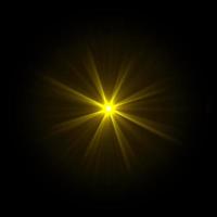 lente destello estrella oro luz efecto especial fondo negro foto