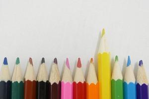 Multicolour  Pencils against White Background photo