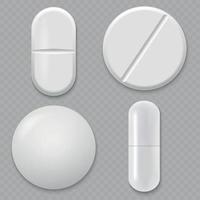 3d Realistic White Medical Pill. Template for your design vector
