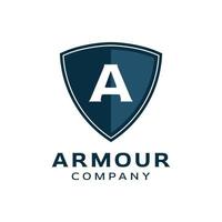 shield armor initial A logo design vector