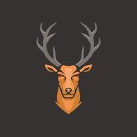 deer buck stag head face illustration for esports logo design vector