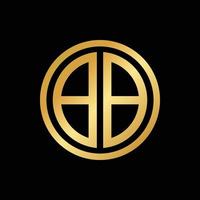 golden initial letter BB circle logo design vector