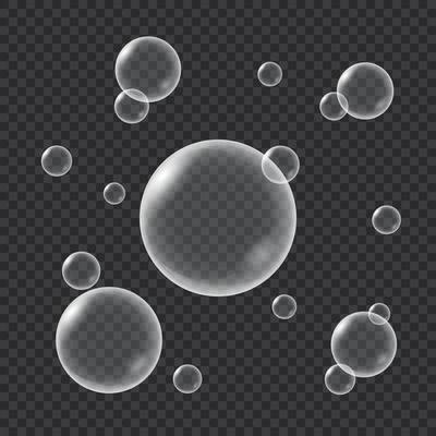 Realistic water bubbles isolated