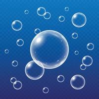 burbujas de agua realistas aisladas vector