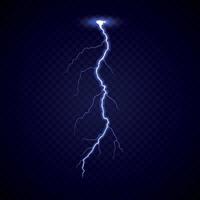 Realistic lightning thunder bold strike vector