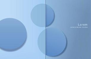 escena de pared mínima azul 3d abstracta y sombra. plataforma geométrica de representación vectorial moderna para la presentación de productos. vector