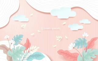 Nature landscape background paper art style.Vector illustration. vector