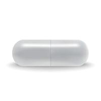 Plantilla de cápsula de píldora médica blanca realista 3d para su diseño vector