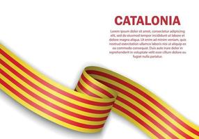 bandera ondeante de cataluña sobre fondo blanco vector