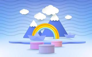 3d product podium with empty space for kids or baby product. vector