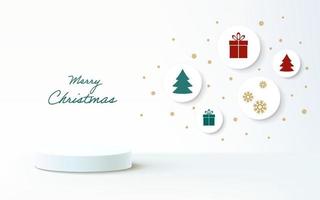 3d rendering scene of christmas holiday with display podium for mock up vector