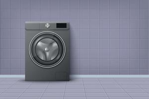 Realistic modern washing machine vector