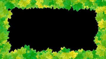 Animated borders leaf's frame black background video