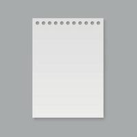 página de papel de cuaderno realista vector