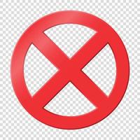 Prohibiting sign. Icon with red crossed circle vector