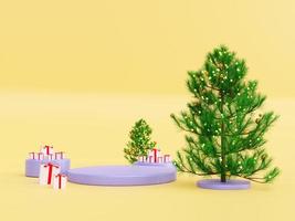 Christmas gift box product podium background photo