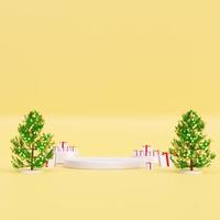 Christmas gift box product podium background photo