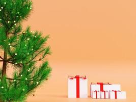 Christmas gift box product podium background photo