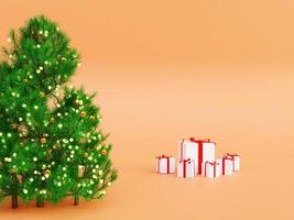 Christmas gift box product podium background photo