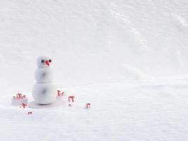 muñeco de nieve con caja de regalo foto