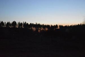 Sunset in the countryside in winter photo