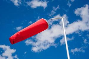 Wind direction indicator at the airport photo