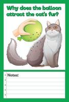 Science Experiment Log Worksheet of balloon attract the fur vector