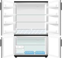 Refridgerator with opened door vector