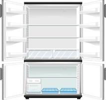 Refridgerator with opened door vector