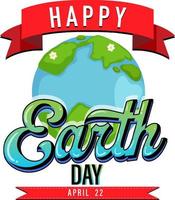 Happy earth day on 22 April poster design vector