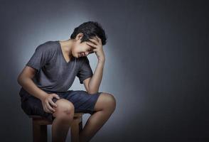 Adolescents exhibit stressful and distressed behavior. photo