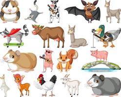 conjunto de diferentes tipos de animales vector