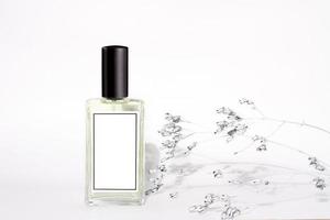 Crystal bottle perfumes, on white background photo