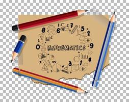 Doodle math formula with Mathematics font on notebook page vector