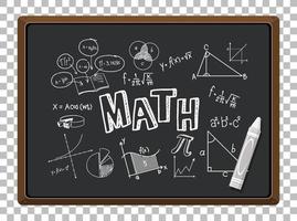 fórmula matemática en el fondo de cuadrícula aislada de pizarra vector