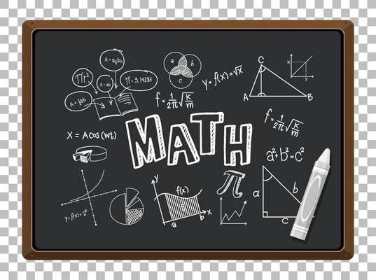 Math formula on blackboard isolated grid background