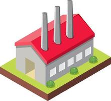 Isometric industrial building on white background vector