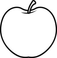 Apple doodle outline for colouring vector