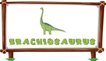 Frame template with dinosaurs and text brachiosaurus design inside vector