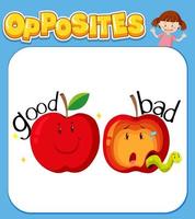 Opposite words for good and bad vector