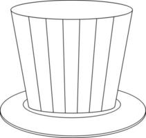 Top hat black and white doodle character vector