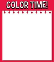 Worksheets template with color time text vector