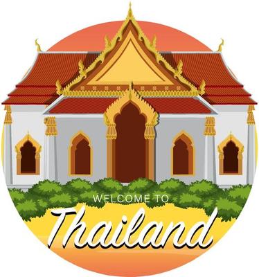 Travel Thailand attraction and landscape temple icon