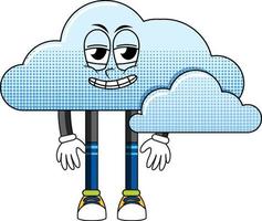 un personaje de dibujos animados de nubes sobre fondo blanco vector