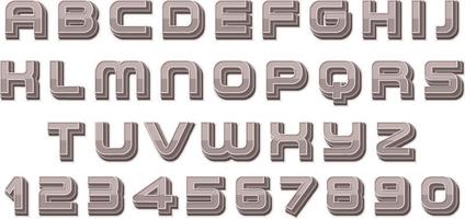 A set of English alphabet space font on white background vector